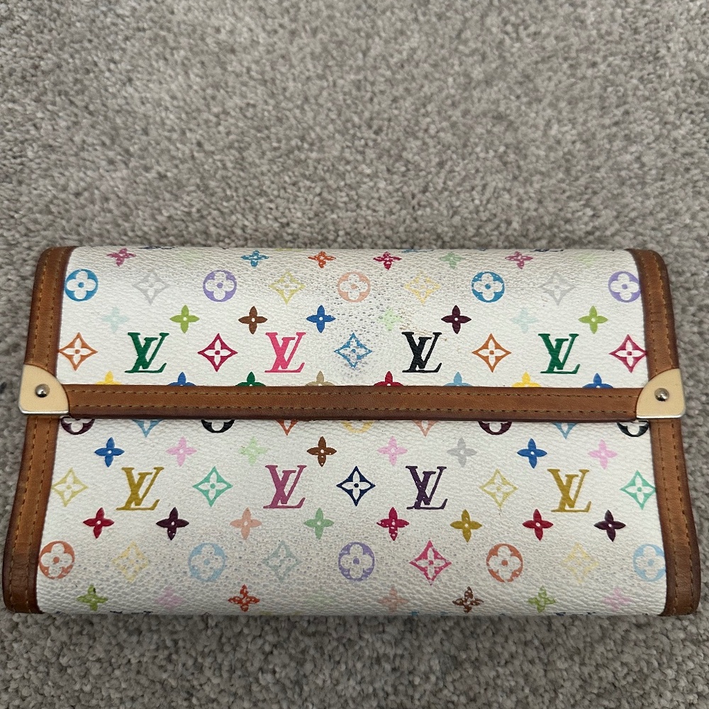 Louis Vuitton Multicolor Sarah Wallet White Monogram Canvas